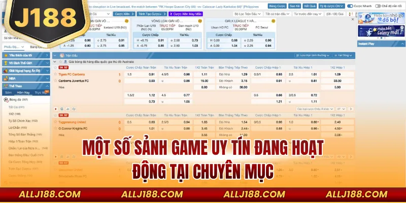THỂ THAO 3 Một số sảnh game uy tín đang hoạt động tại chuyên mục