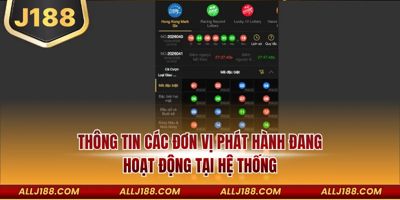 XỔ SỐ 2 Thông tin các đơn vị phát hành đang hoạt động tại hệ thống